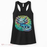 Gamer Axolotl Polka Dot Video Games Day Headphone Women's Tank Top thumb 0