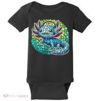 Gamer Axolotl Polka Dot Video Games Day Headphone Baby Bodysuit thumb 0