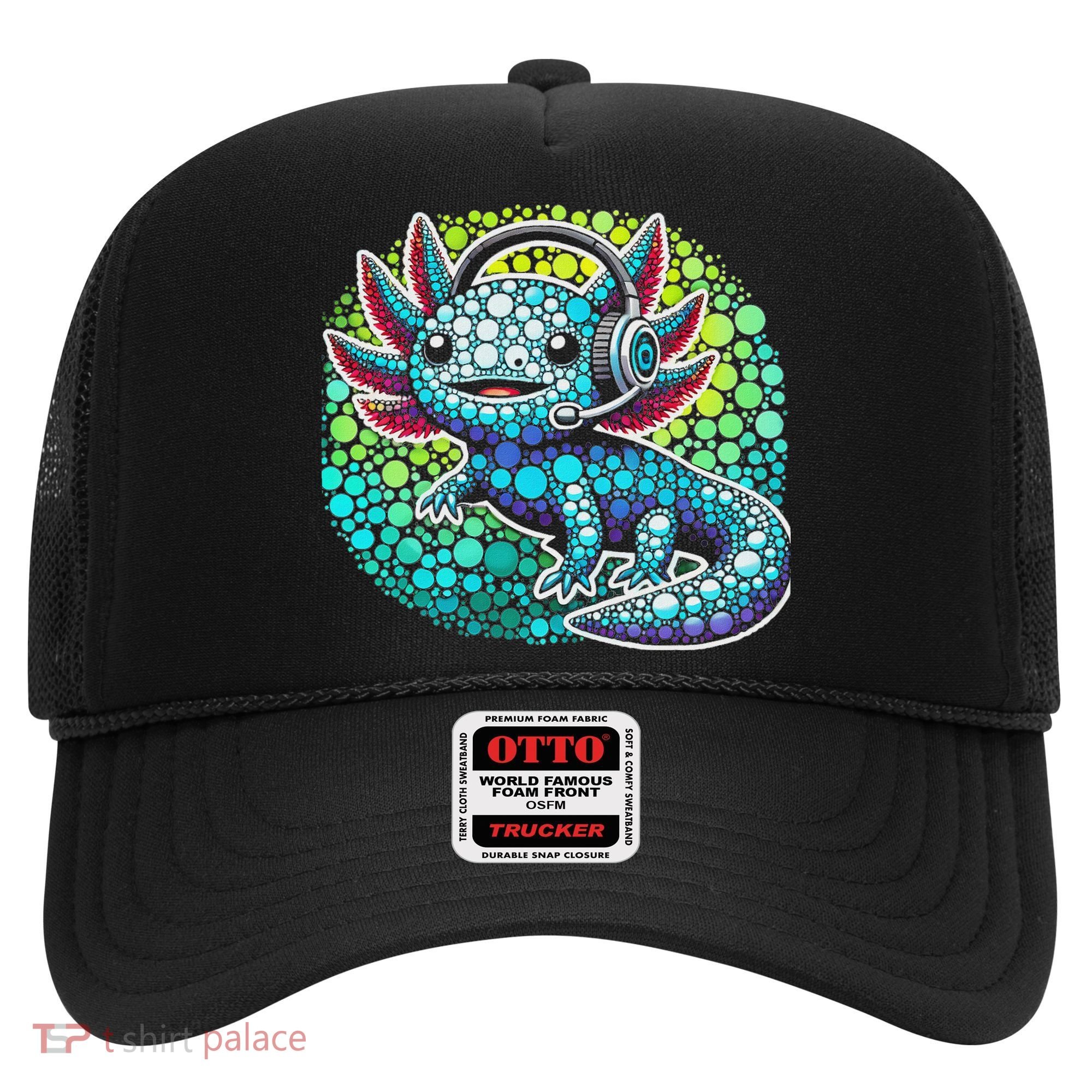 Gamer Axolotl Polka Dot Video Games Day Headphone Hat