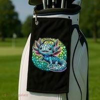Gamer Axolotl Polka Dot Video Games Day Headphone Golf Towel thumb 2