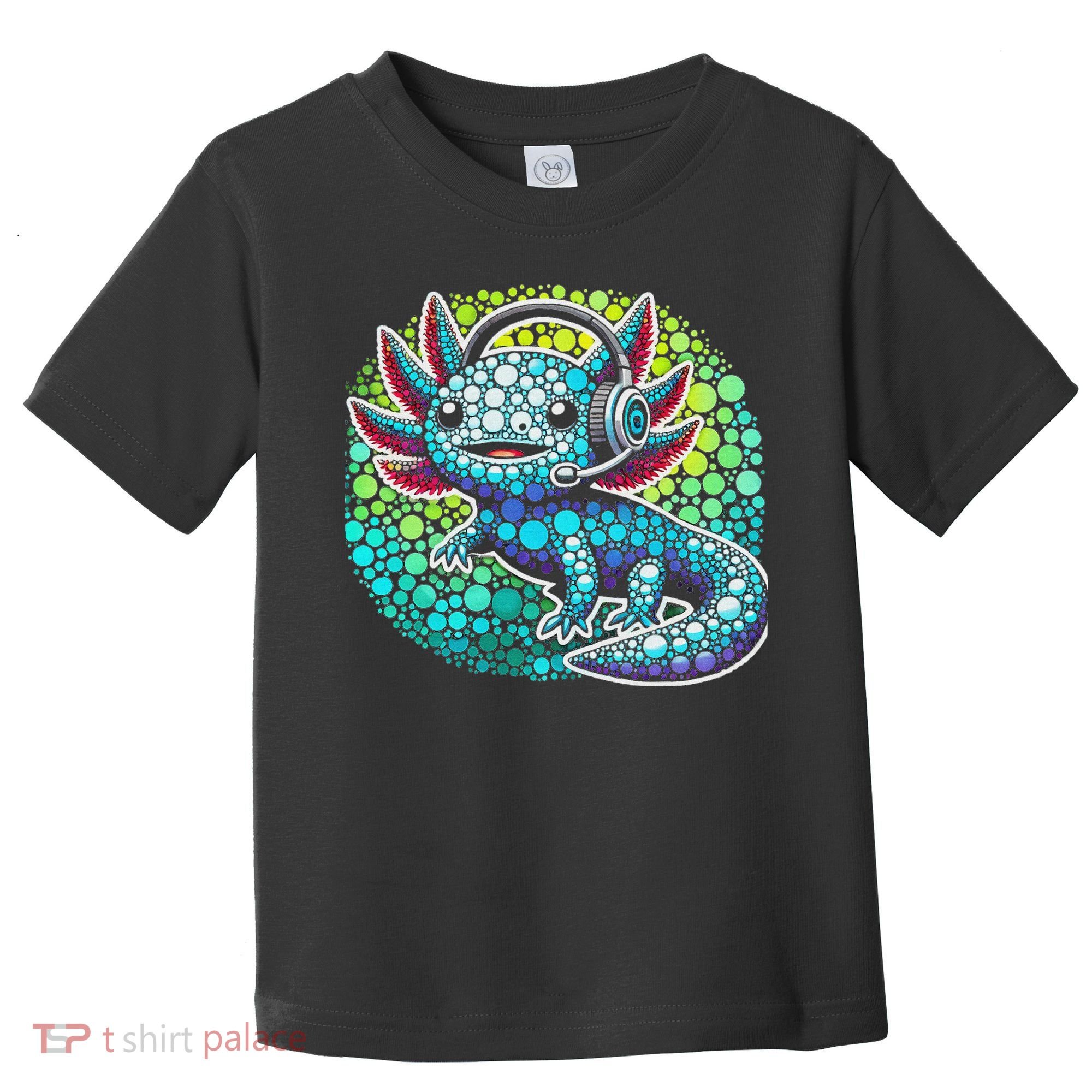 Gamer Axolotl Polka Dot Video Games Day Headphone Toddler T-Shirt