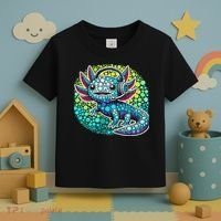 Gamer Axolotl Polka Dot Video Games Day Headphone Toddler T-Shirt thumb 3