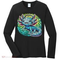 Gamer Axolotl Polka Dot Video Games Day Headphone Women's Long Sleeve Shirt thumb 0