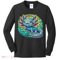Gamer Axolotl Polka Dot Video Games Day Headphone Kids Long Sleeve Shirt thumb 0