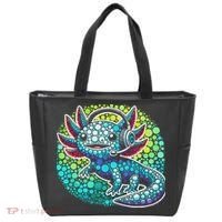 Gamer Axolotl Polka Dot Video Games Day Headphone Tote Bag thumb 0