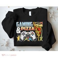 Gaming And Pizza Lover Fan Sweatshirt thumb 2
