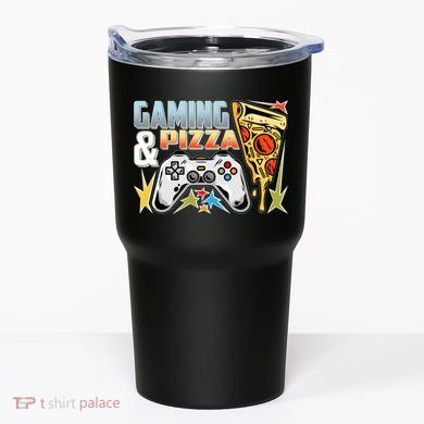 Gaming And Pizza Lover Fan Tumbler