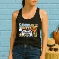 Gaming And Pizza Lover Fan Women's Tank Top thumb 2