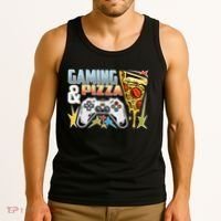 Gaming And Pizza Lover Fan Tank Top thumb 3