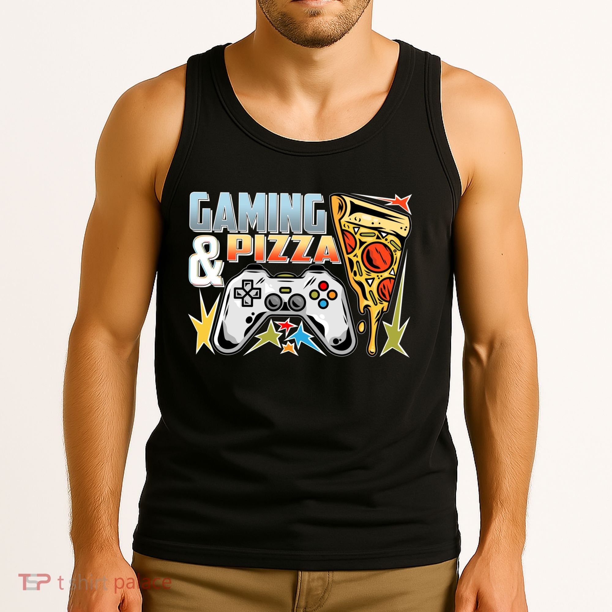 Gaming And Pizza Lover Fan Tank Top