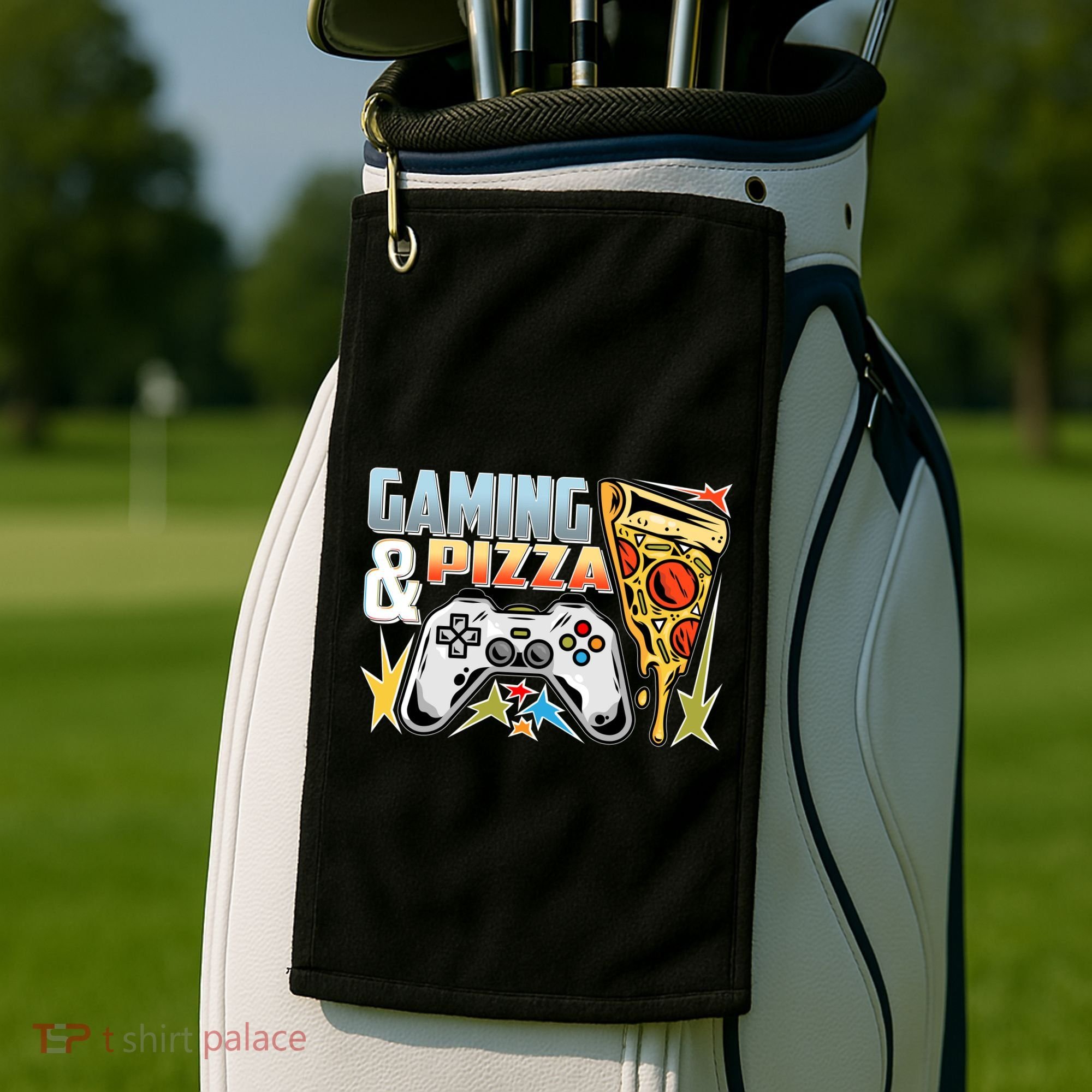 Gaming And Pizza Lover Fan Golf Towel