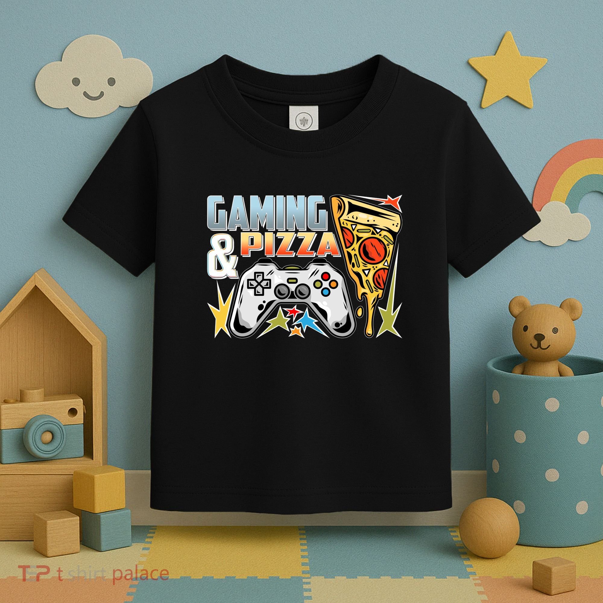 Gaming And Pizza Lover Fan Toddler T-Shirt