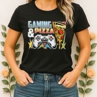 Gaming And Pizza Lover Fan Women's T-Shirt thumb 2