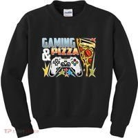 Gaming And Pizza Lover Fan Kids Sweatshirt thumb 0