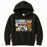 Gaming And Pizza Lover Fan Kids Hoodie thumb 0