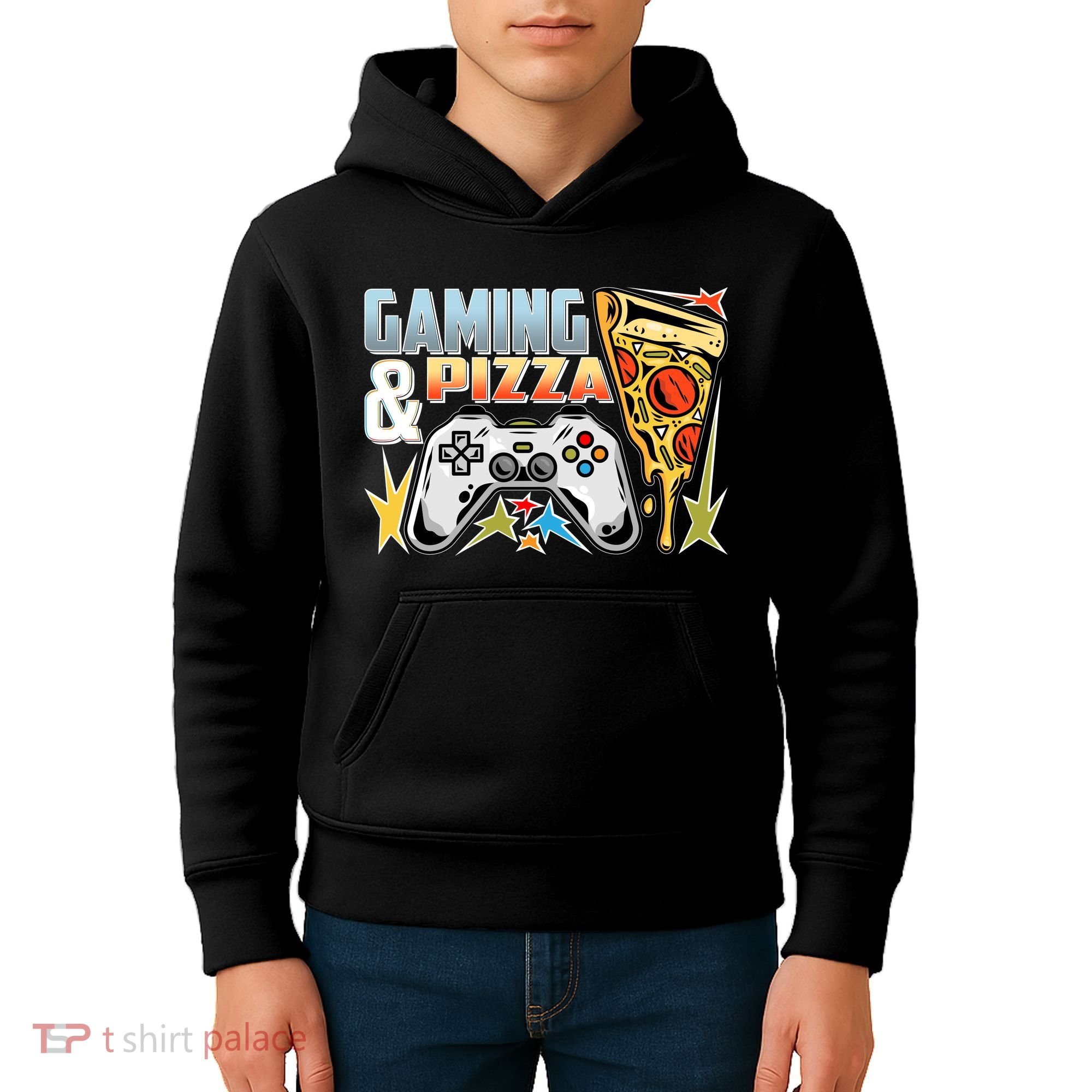 Gaming And Pizza Lover Fan Kids Hoodie