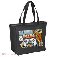 Gaming And Pizza Lover Fan Tote Bag thumb 2