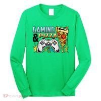 Gaming And Pizza Lover Fan Long Sleeve Shirt thumb 0