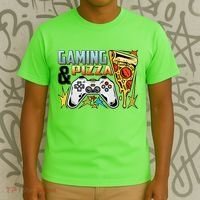 Gaming And Pizza Lover Fan T-Shirt thumb 3