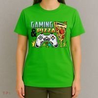 Gaming And Pizza Lover Fan T-Shirt thumb 4