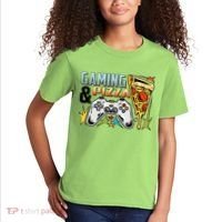 Gaming And Pizza Lover Fan Kids T-Shirt thumb 2