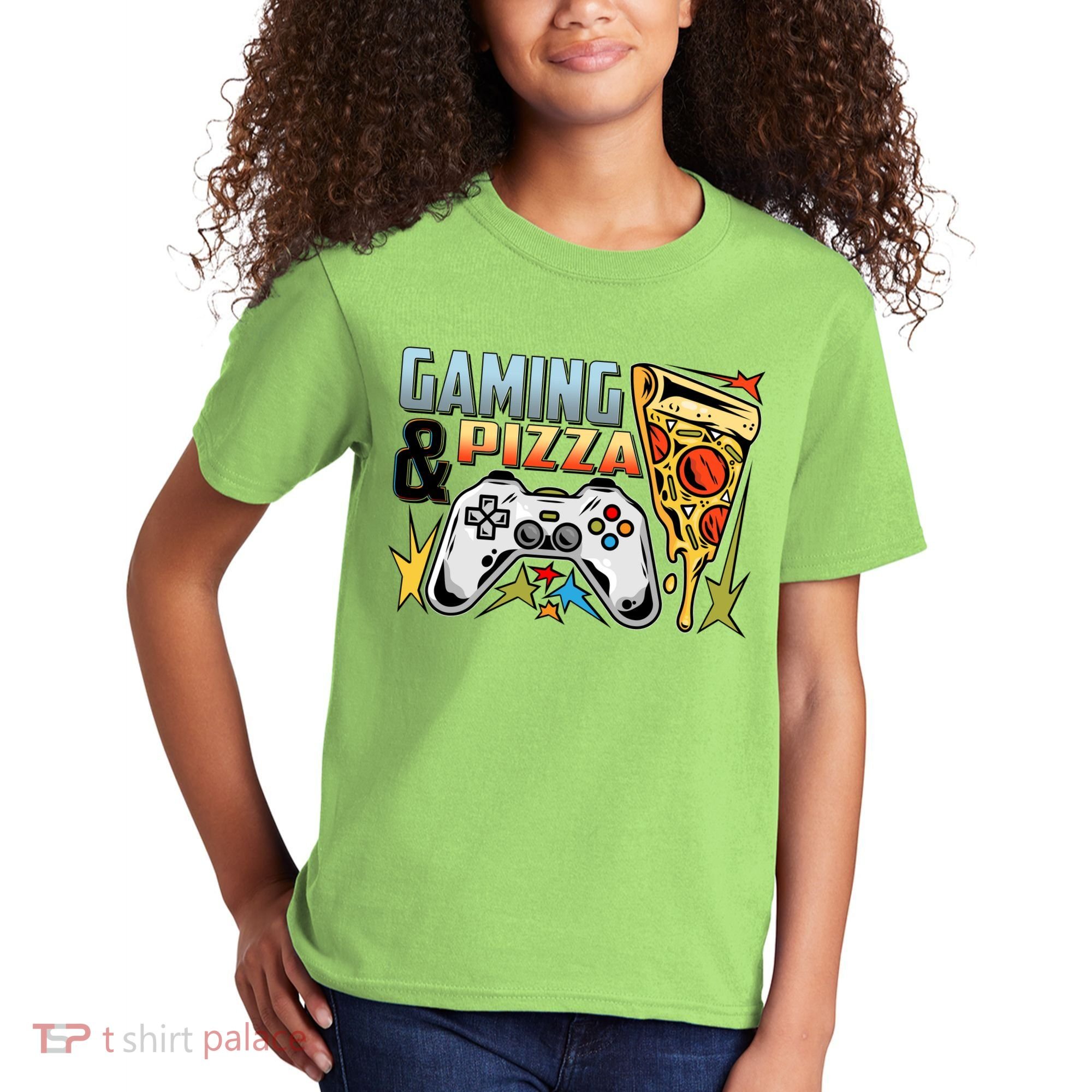 Gaming And Pizza Lover Fan Kids T-Shirt