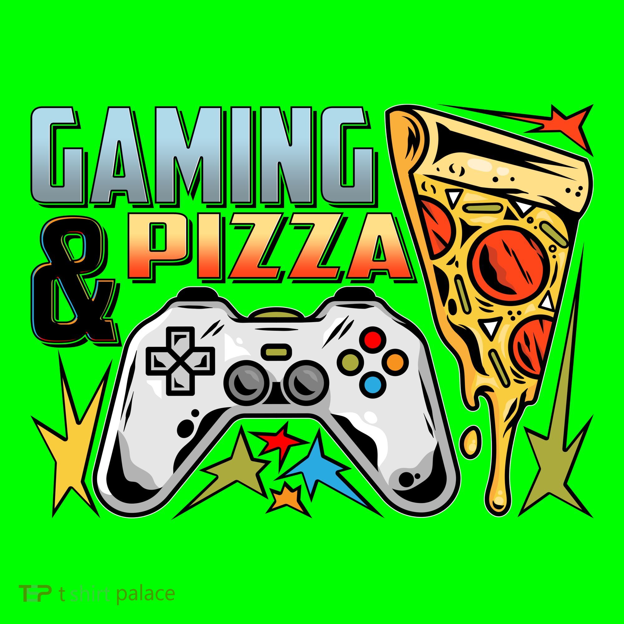 Gaming And Pizza Lover Fan Kids T-Shirt