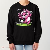Golfer Axolotl Playing Golf, Golf Player Sports Women's Sweatshirt thumb 0