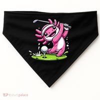 Golfer Axolotl Playing Golf, Golf Player Sports USA-Made Doggie Bandana thumb 0