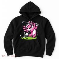 Golfer Axolotl Playing Golf, Golf Player Sports Hoodie thumb 0