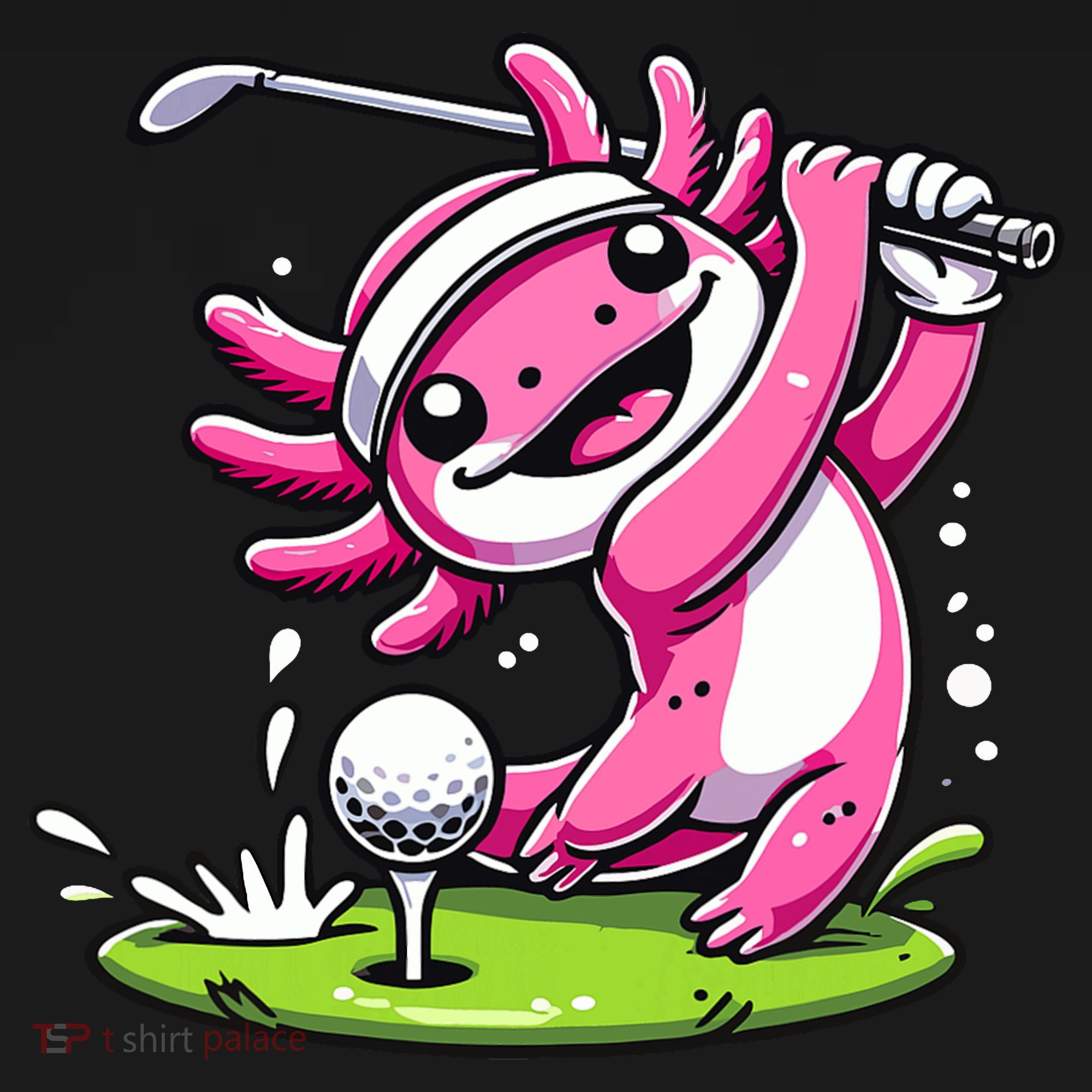 Golfer Axolotl Playing Golf, Golf Player Sports Long Sleeve Shirt