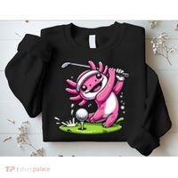 Golfer Axolotl Playing Golf, Golf Player Sports Sweatshirt thumb 2