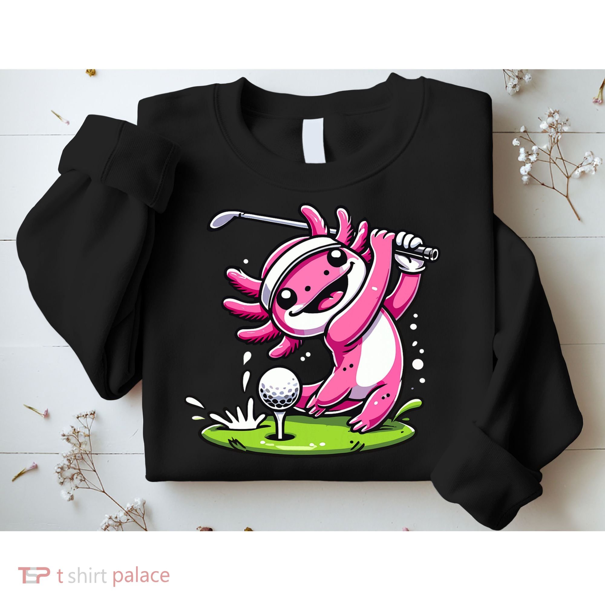 Golfer Axolotl Playing Golf, Golf Player Sports Sweatshirt