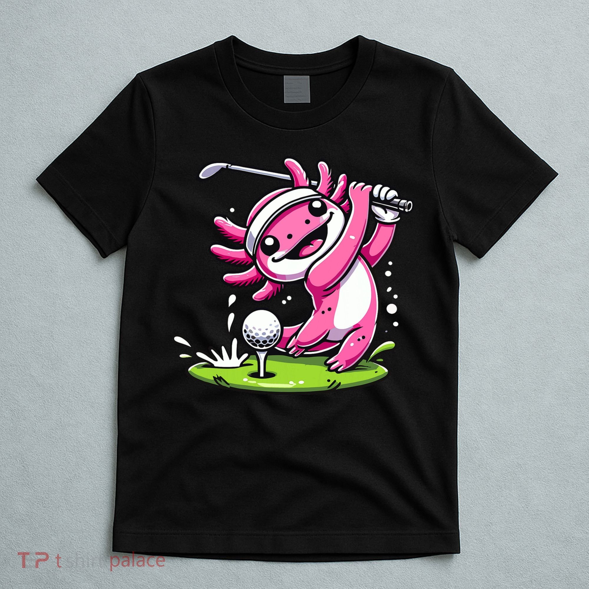 Golfer Axolotl Playing Golf, Golf Player Sports T-Shirt