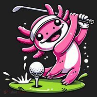 Golfer Axolotl Playing Golf, Golf Player Sports Adult Drive Performance Visor thumb 2