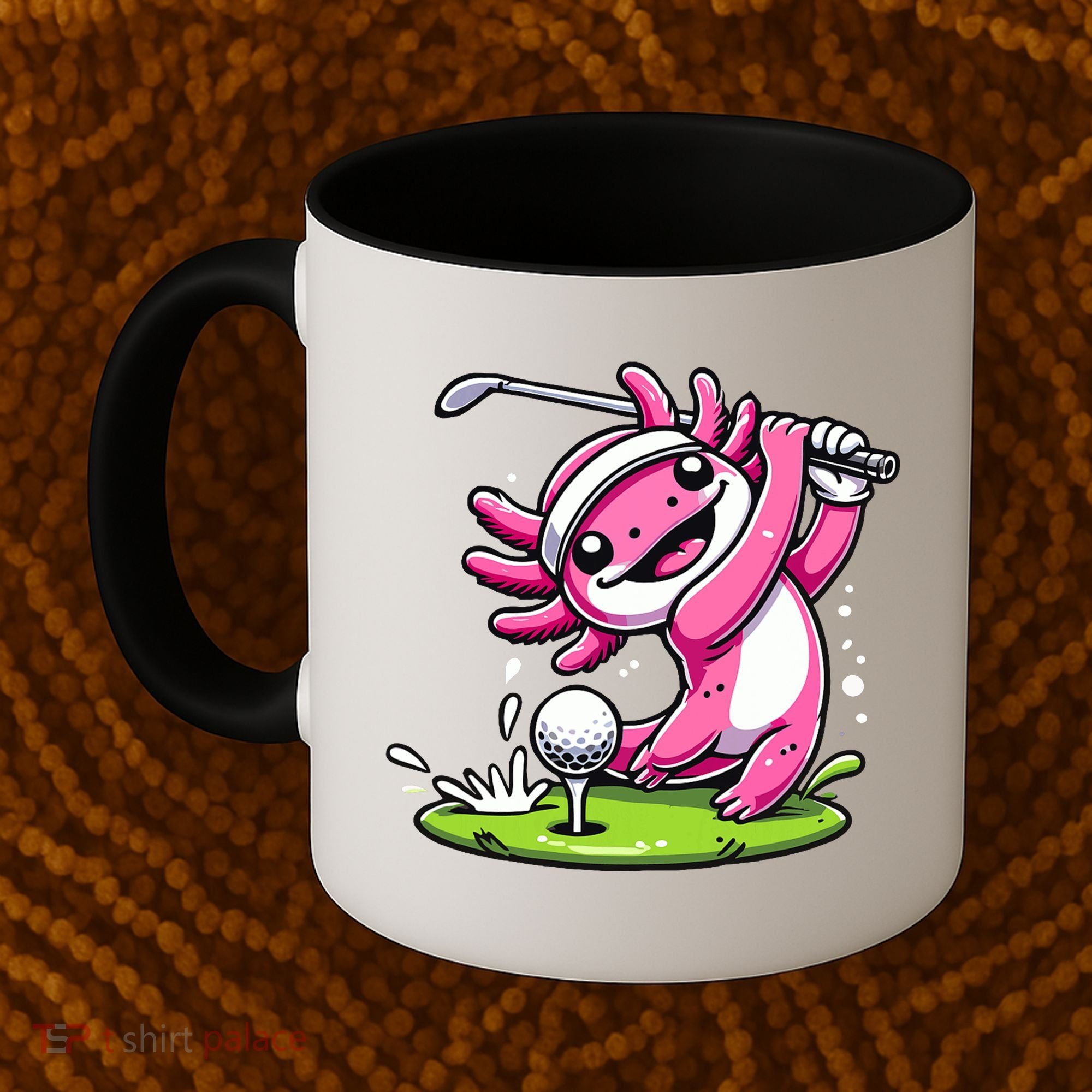 Golfer Axolotl Playing Golf, Golf Player Sports Coffee Mug