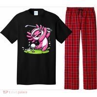 Golfer Axolotl Playing Golf, Golf Player Sports Pajama Set thumb 0
