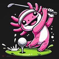 Golfer Axolotl Playing Golf, Golf Player Sports Women's Hoodie thumb 2