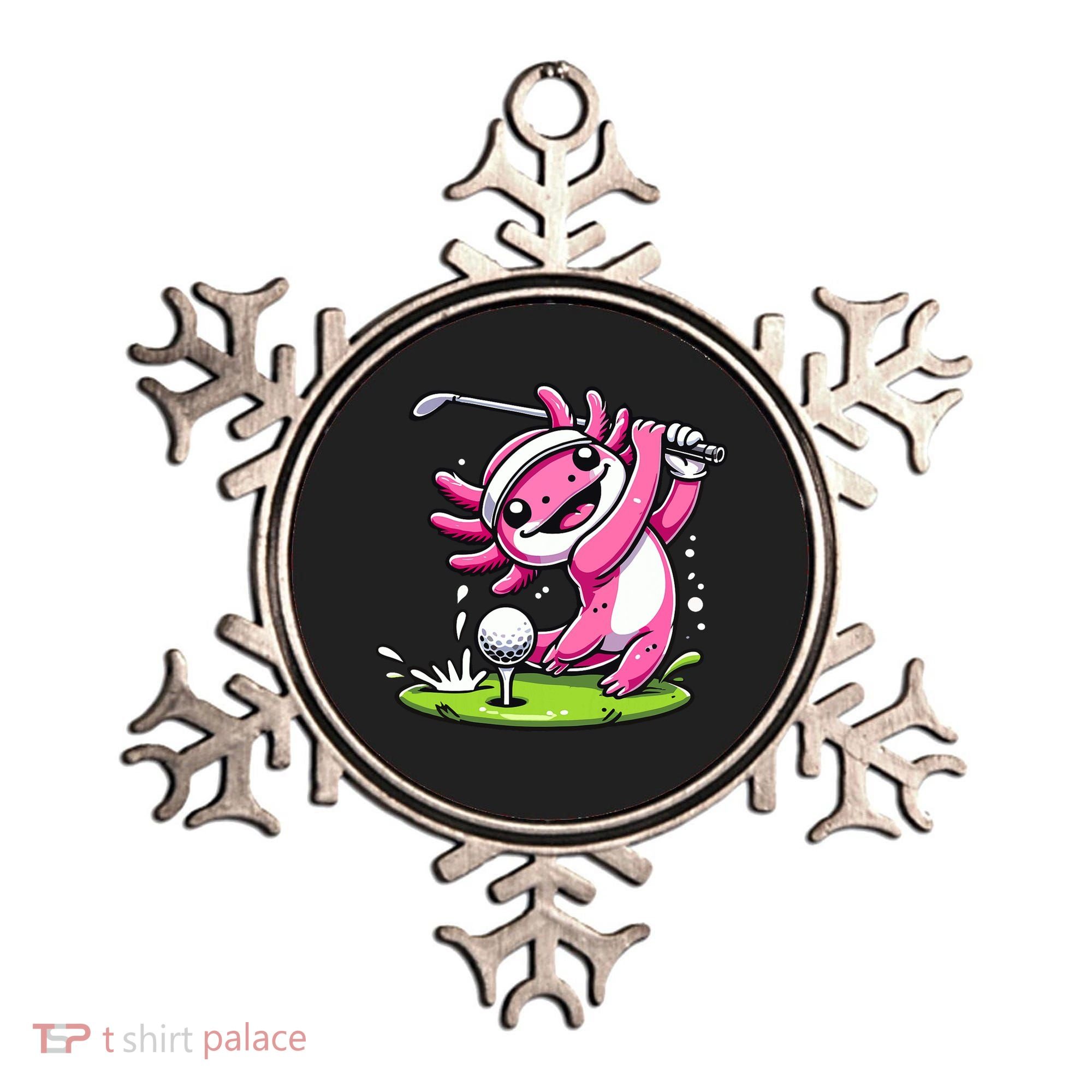 Golfer Axolotl Playing Golf, Golf Player Sports Ornament