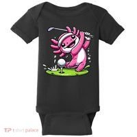 Golfer Axolotl Playing Golf, Golf Player Sports Baby Bodysuit thumb 0