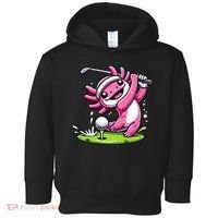 Golfer Axolotl Playing Golf, Golf Player Sports Toddler Hoodie thumb 0