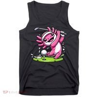 Golfer Axolotl Playing Golf, Golf Player Sports Tank Top thumb 0