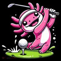 Golfer Axolotl Playing Golf, Golf Player Sports Tank Top thumb 6