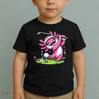 Golfer Axolotl Playing Golf, Golf Player Sports Toddler T-Shirt thumb 2