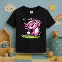 Golfer Axolotl Playing Golf, Golf Player Sports Toddler T-Shirt thumb 3