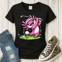 Golfer Axolotl Playing Golf, Golf Player Sports Women's T-Shirt thumb 3