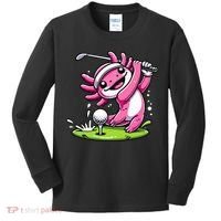 Golfer Axolotl Playing Golf, Golf Player Sports Kids Long Sleeve Shirt thumb 0