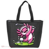 Golfer Axolotl Playing Golf, Golf Player Sports Tote Bag thumb 0