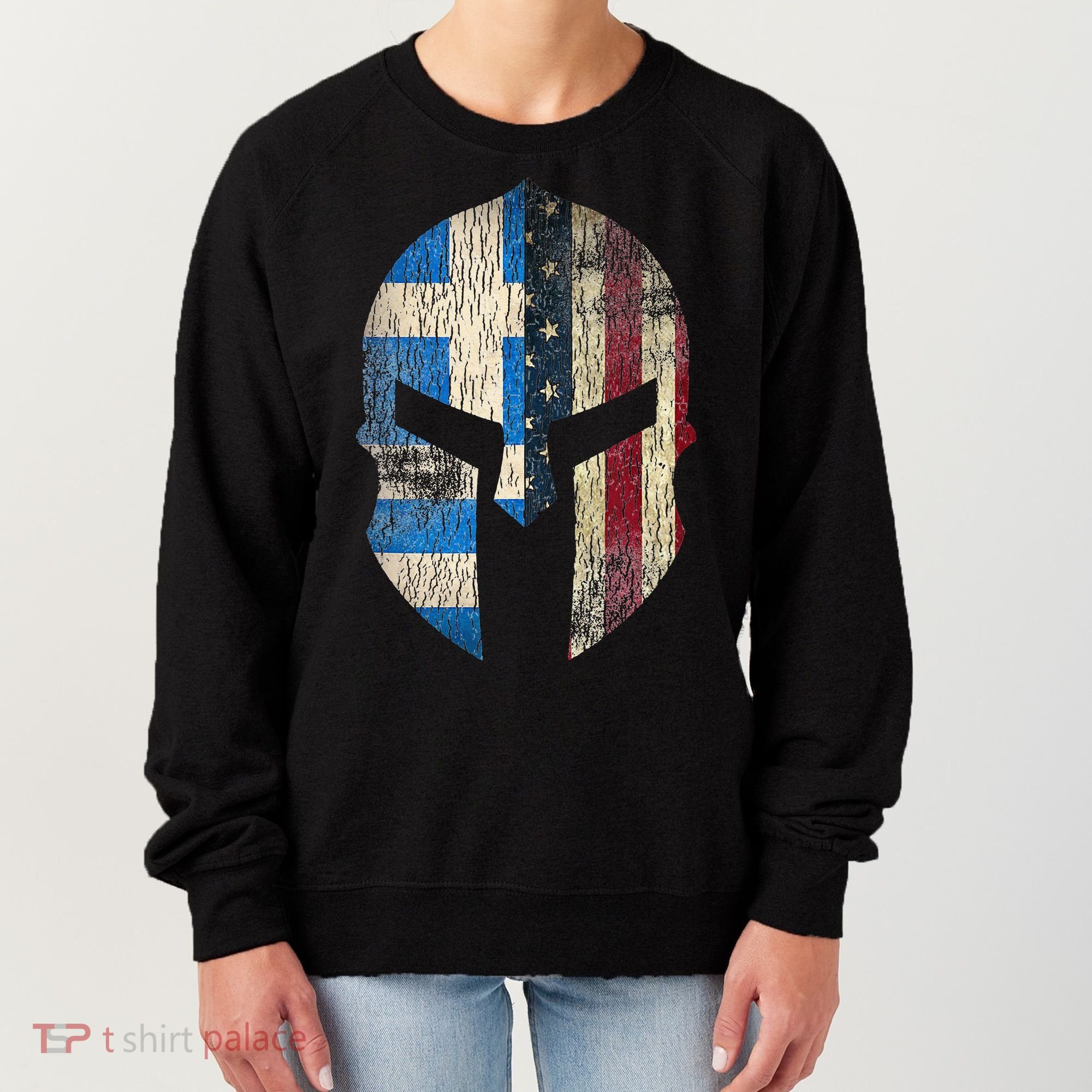 Greek American Pride Greece Spartan Helmet Women's Sweatshirt