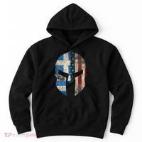 Greek American Pride Greece Spartan Helmet Hoodie thumb 0